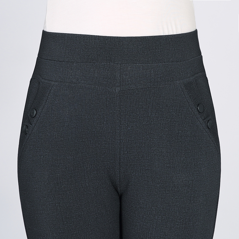 Quần tây nữ trung niên ở phụ nữ cao tuổi chân quần mẹ tải quần legging mùa xuân và mùa thu kéo dài ra ngoài mặc quần dài áo sơ mi nữ trung niên đẹp