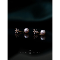  (small daisy)freshwater aurora Zhengyuan Huanzhu earrings female temperament exquisite 14K gold earrings customization