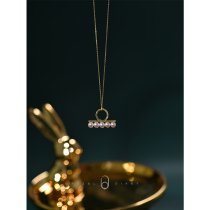  18k gold pendant balance beam design inlaid aurora round flawless pearl necklace seawater Akoya luster