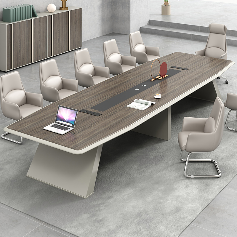 Large conference table and chairs combined long table minimalist modern baking lacquered double room meeting in talks to receive long bar table-Taobao