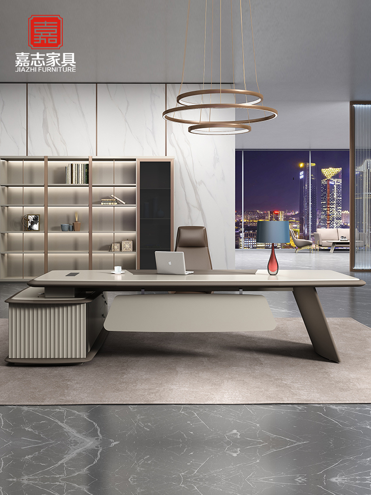 Boss desk President desk Simple modern chairman's office desk Light luxury office furniture Large desk desk