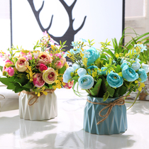 Nordic simulation flower fake flower living room decoration desktop dried flower tea table floral decoration bouquet small potted ornaments