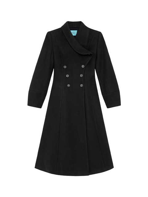Xxning French Retro Waist-Cinching Double-Breasted Wool Coat for Women, Autumn and Winter, Light Luxury, Elegant, Suitable for Workplace and Commuting