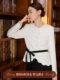 Xxning French-Style Wavy Edge Top and Casual Pants Set for Women, High-End and Elegant, Waist-Cinching Two-Piece Set