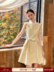 Xxning French Hepburn Style Color-Blocked Tank Dress for Women, Autumn High-End Elegant Socialite Chanel-Style Dress