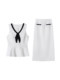 Xxning French-Style Contrasting Color Bow Tie Vest and Skirt Set for Women 2025 New Elegant and Stylish Two-Piece Set
