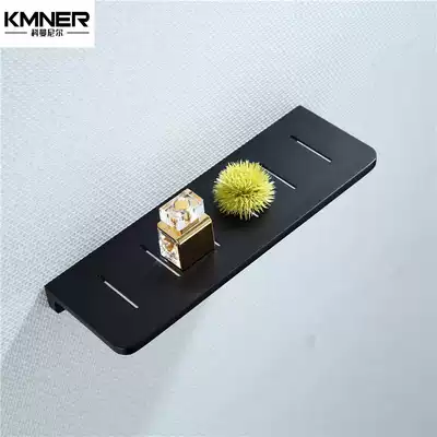 Black one-shaped clapboard holder copper cosmetic room cosmetic rack wall-mounted mirror front shelf bathroom hardware pendant