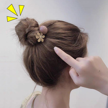 Real hair Curly hair circle Cute meatball head wig Female fluffy lazy ancient style hair accessories Wig package plate hair artifact bun