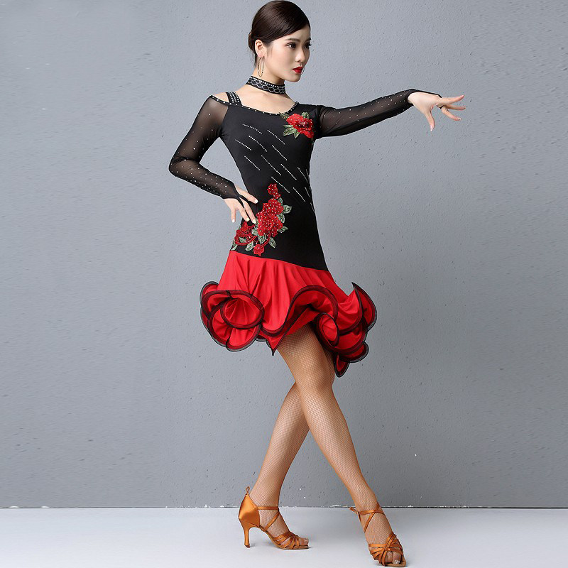 Brother-in-law colorful Latin dance professional table performance Competition Skilled Costume Women Adults 2023 New Fish Bones Dress Dress-Taobao