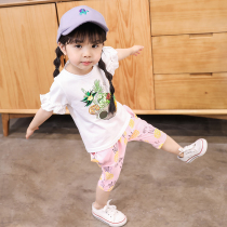 2018 new girls 1 summer clothes baby girl clothes 2 little girls 3 years old childrens clothes short-sleeved Korean version of the cotton suit tide 5