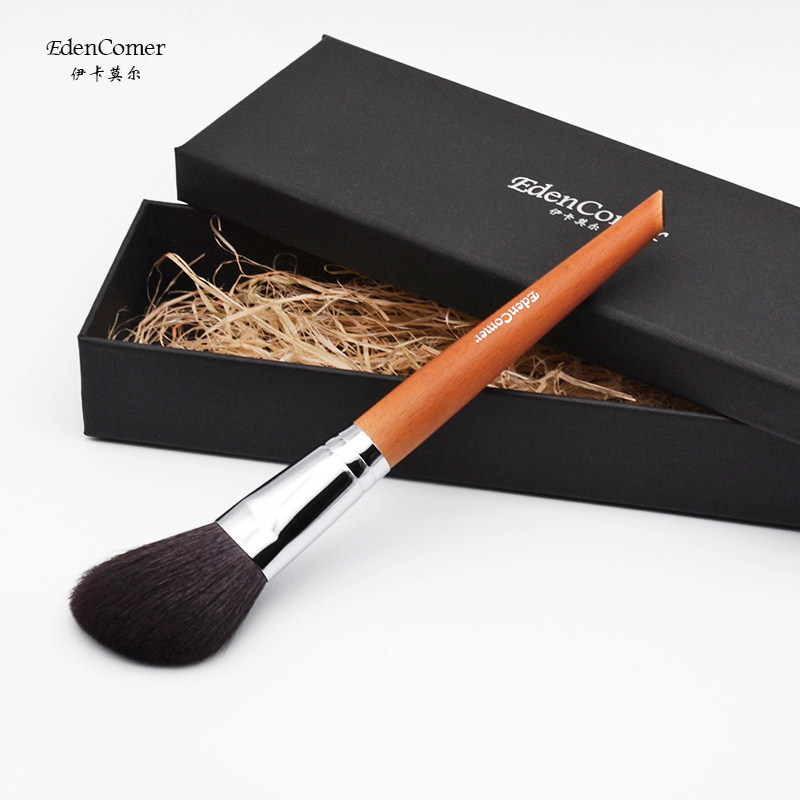 Edencomer Premium Ultra Soft Pure Wool Contour Brush Blush Brush Angled Shadow Silhouette Contour Brush