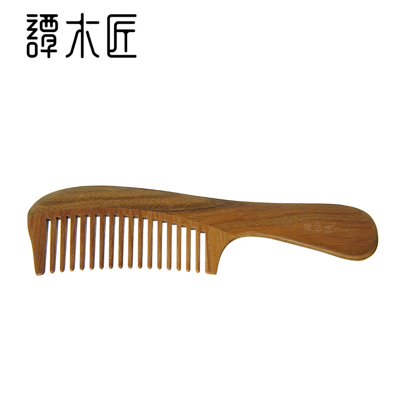 Tan Carpenter comb Gift Box YTM Comb 1-1 Natural birthday gift for girls Green Sandalwood comb