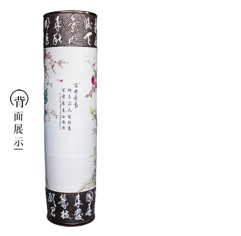 Jingdezhen ceramics powder enamel hand - carved quiver landing big vase villa hotel furnishing articles opening gifts