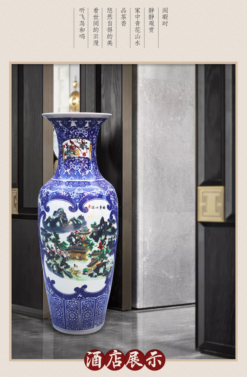 Jingdezhen ceramics vase of large sitting room porch furnishing articles contracted style restoring ancient ways home decoration flower arrangement