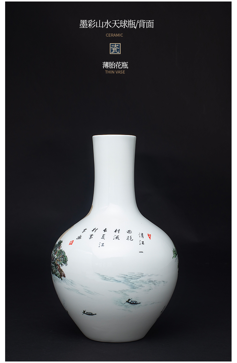 Blue and white porcelain vase furnishing articles of jingdezhen ceramics Chinese flower arranging rich ancient frame home decoration handicraft sitting room