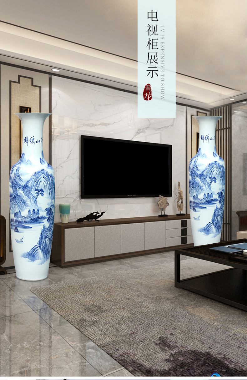 Jingdezhen ceramics hand - made porcelain vase of large Chinese style living room the opened flower arrangement home decoration company