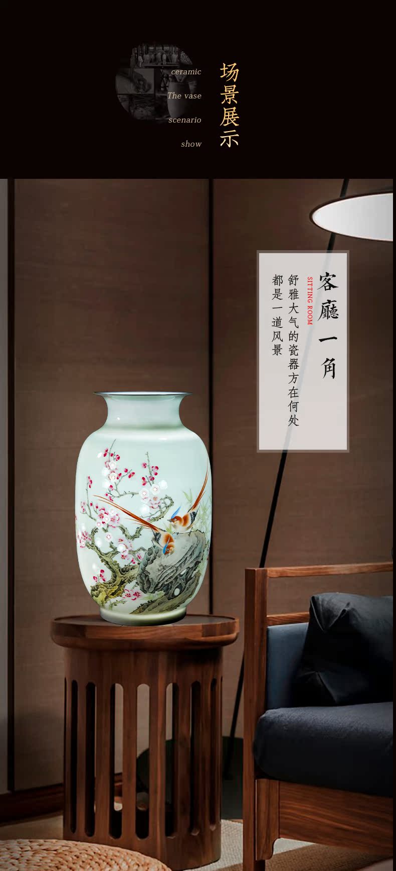 The Master of jingdezhen ceramic powder enamel handpainted Chinese penjing decorative vase flower arranging the sitting room porch porcelain arts and crafts