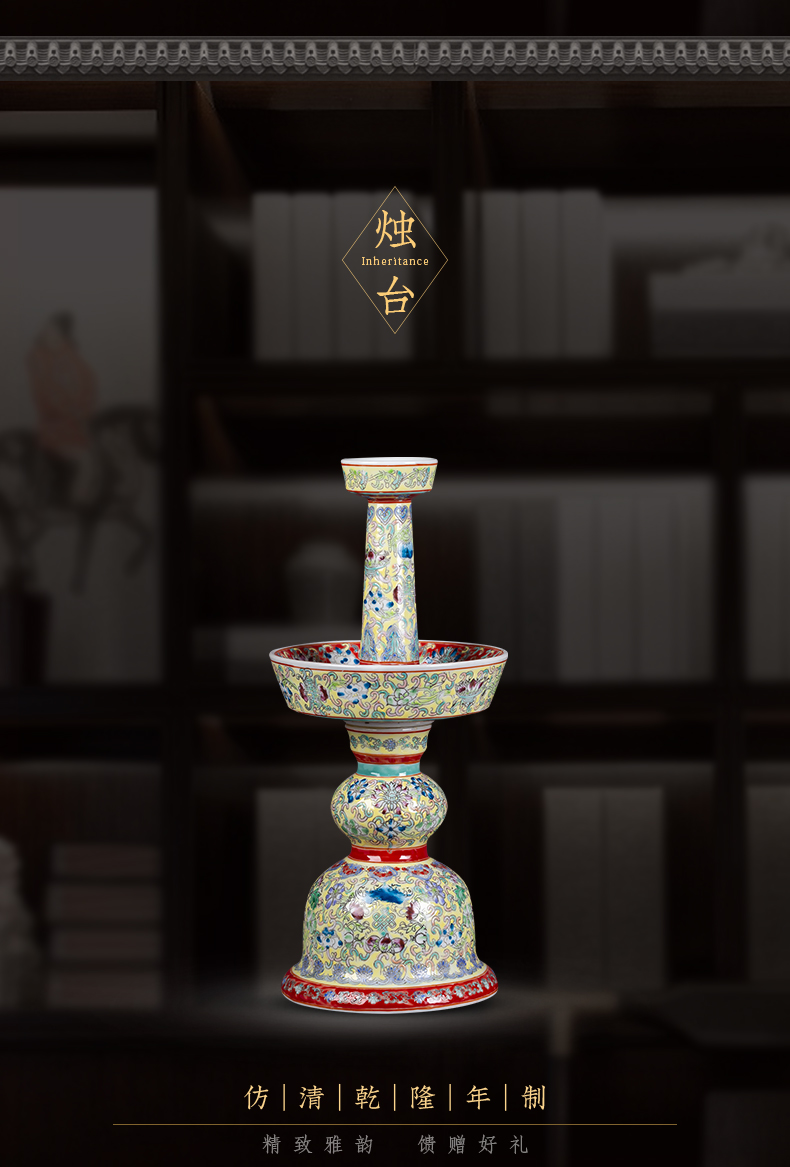 Jingdezhen hand - made ceramic colored enamel based stick incense buner of Chinese style antique handicrafts creative sitting room adornment is placed