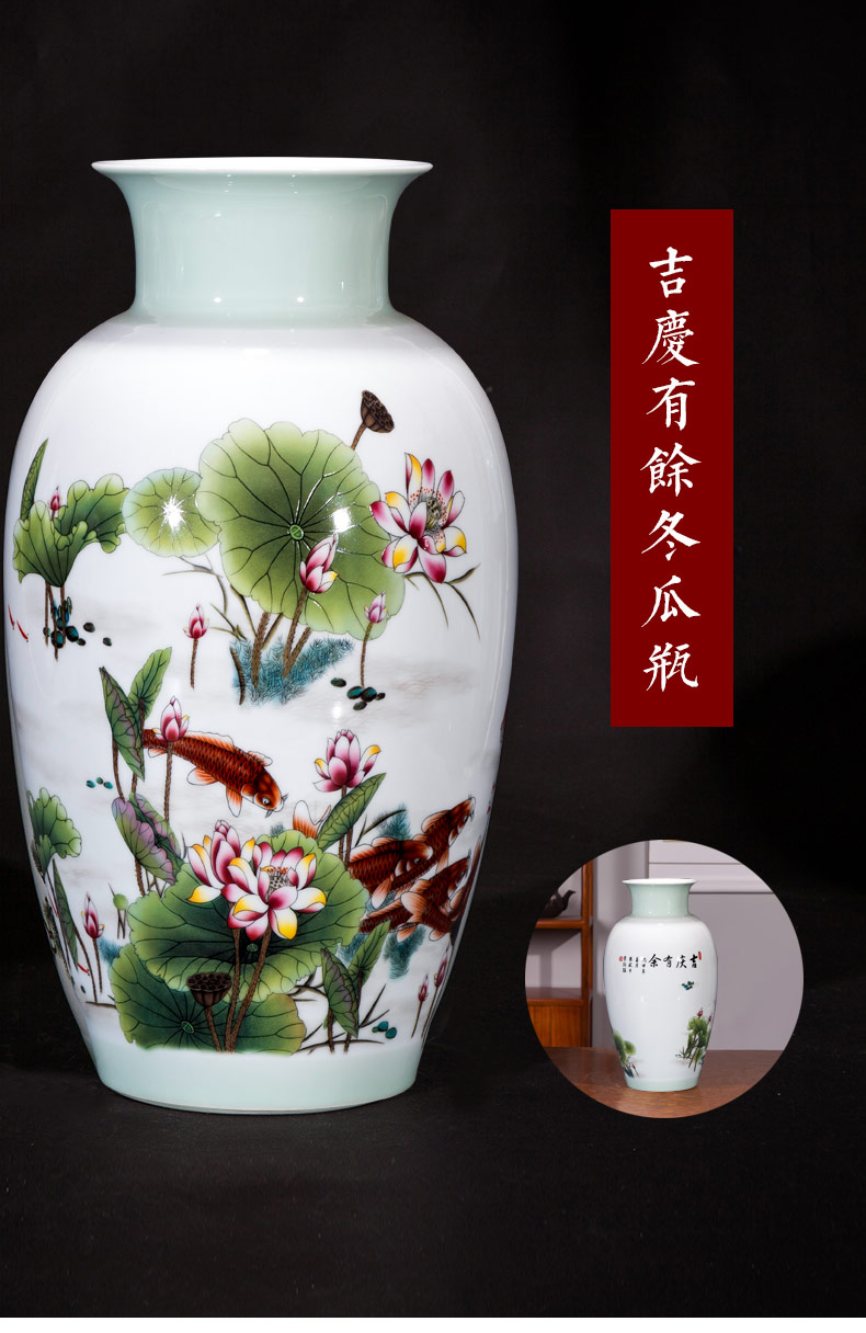 Jingdezhen ceramics vase furnishing articles Chinese style is I sitting room flower arranging household contracted TV ark adornment ornament