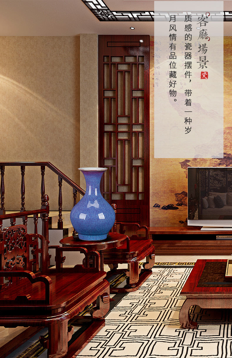 Jingdezhen ceramics ruby red bottle gourd floret bottle furnishing articles Chinese flower arrangement sitting room adornment rich ancient frame furnishing articles