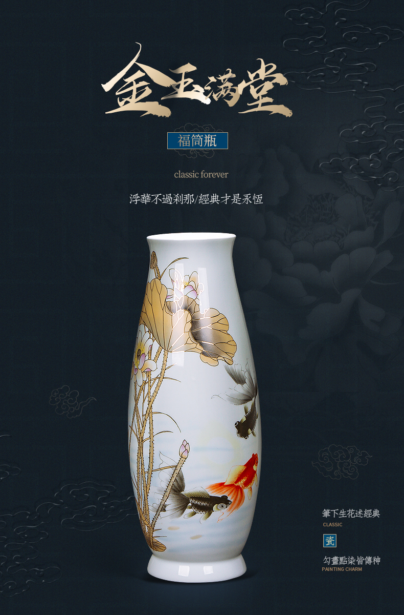 The Master of jingdezhen ceramics hand - made paint high Angle vase furnishing articles household adornment style living room what flower arrangement