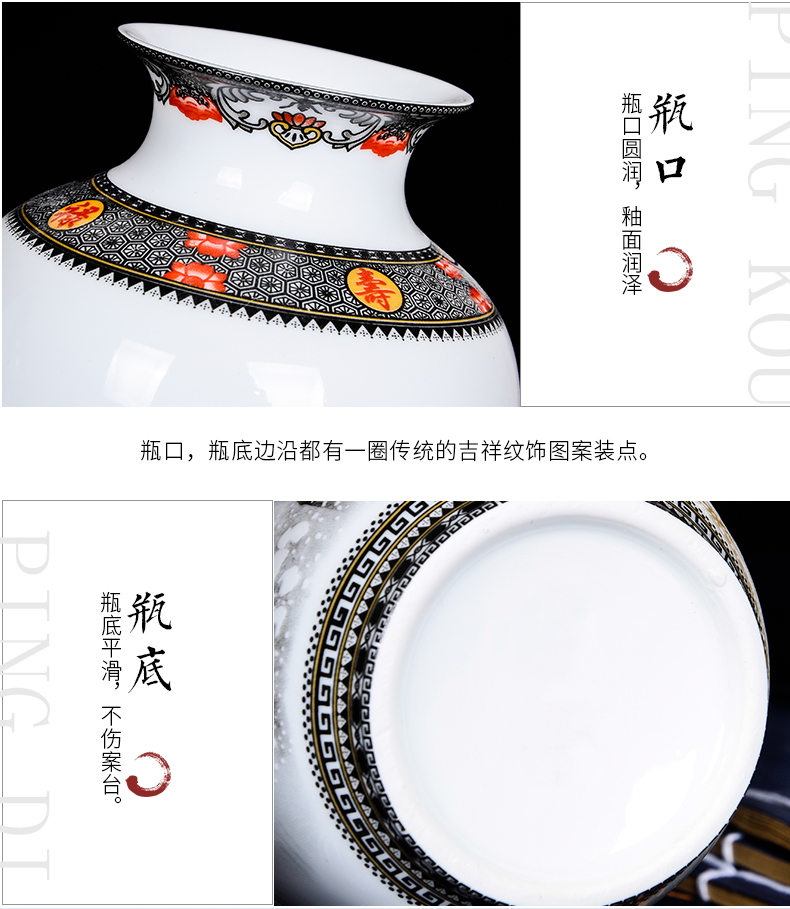 Jingdezhen ceramics three - piece floret bottle decoration in Chinese landscape painting home flower arrangement sitting room adornment is placed