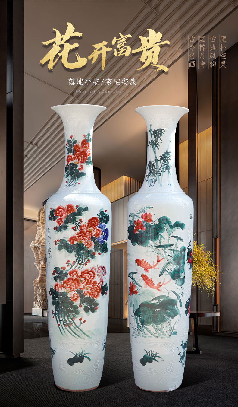 Jingdezhen ceramic hand - made the French hotel opening place large vases, Chinese style living room office decorations