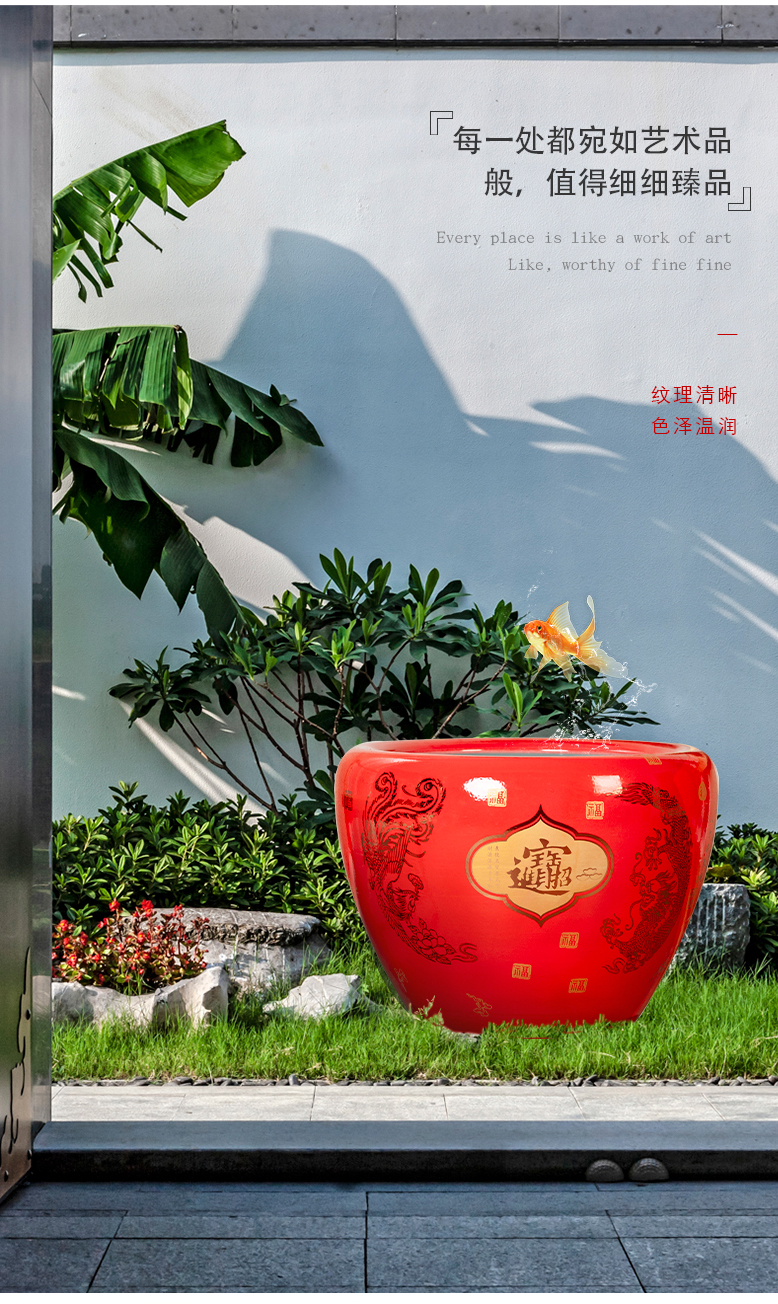 Jingdezhen ceramic aquarium Chinese red home sitting room more large interior furnishing articles landscape garden is suing decoration