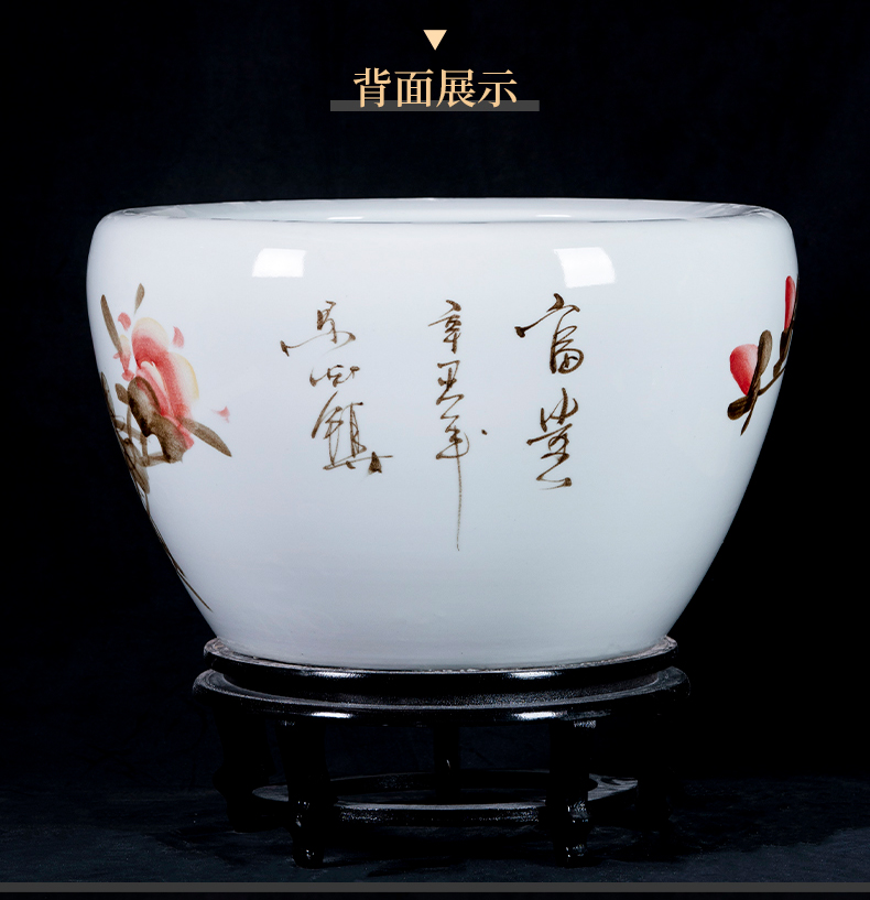 Jingdezhen ceramic hand - made aquarium large home sitting room landscape garden floor furnishing articles is suing green plant adornment