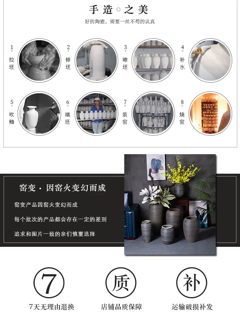 Jingdezhen ceramic vase large landing place, sitting room of I and contracted dry flower adornment to heavy European arranging flowers