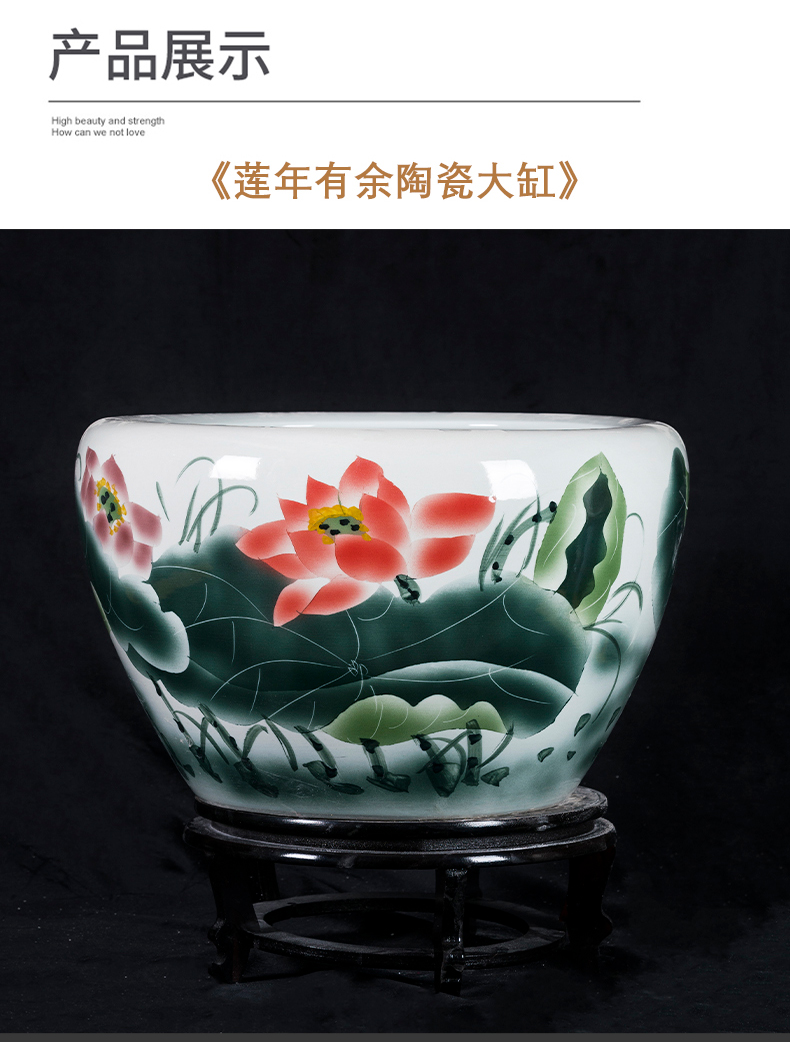 Jingdezhen ceramic hand - made aquarium large home sitting room landscape garden floor furnishing articles is suing green plant adornment