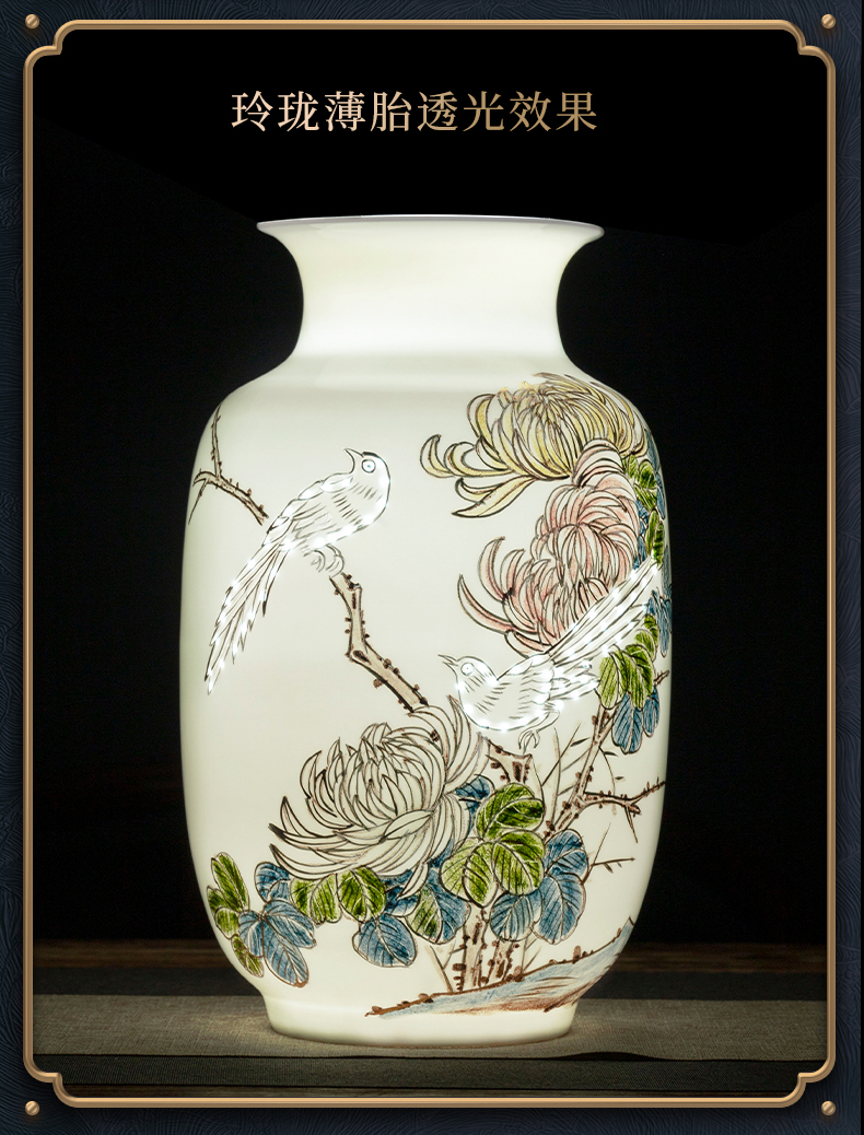 Jingdezhen ceramic paint hand - made vases furnishing articles sitting room flower arranging office of new Chinese style decoration porcelain arts and crafts