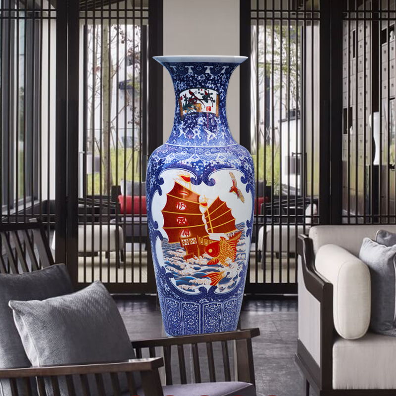 Jingdezhen ceramics vase of large sitting room porch furnishing articles contracted style restoring ancient ways home decoration flower arrangement
