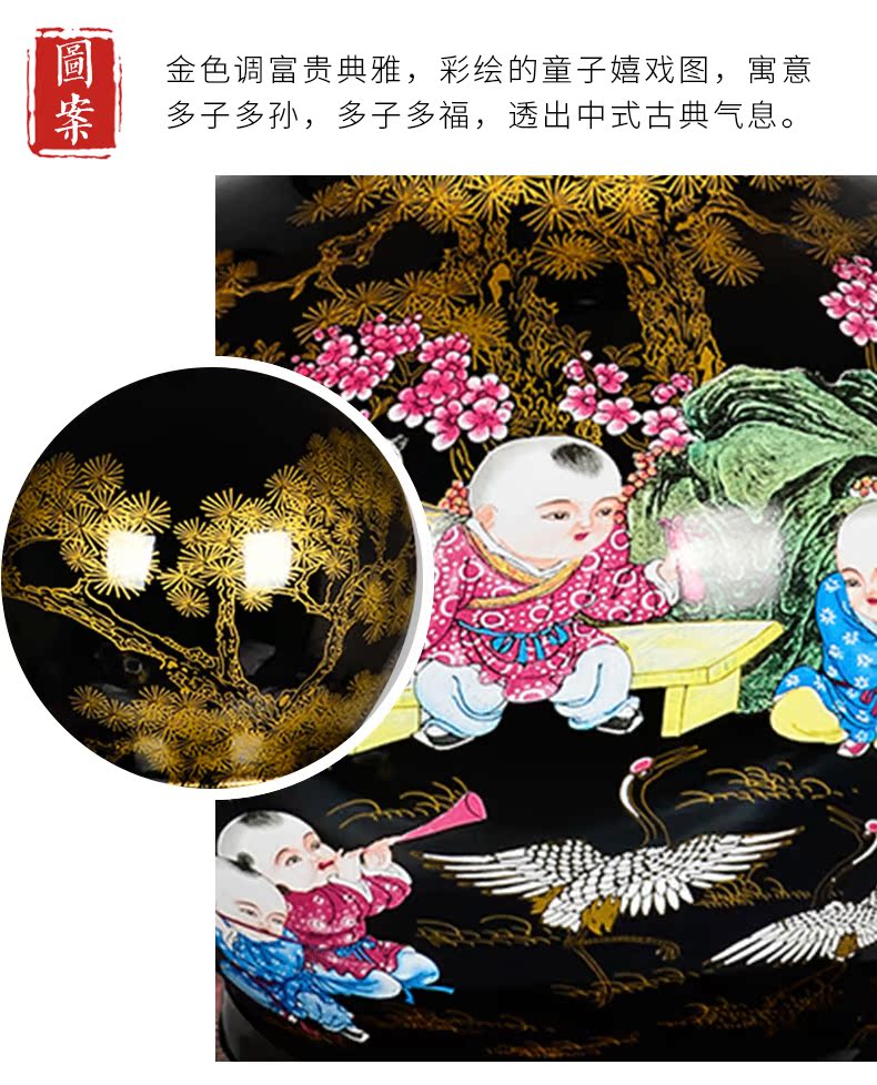 Jingdezhen chinaware big blue vase furnishing articles of Chinese style living room TV ark landed a large decorative arts and crafts