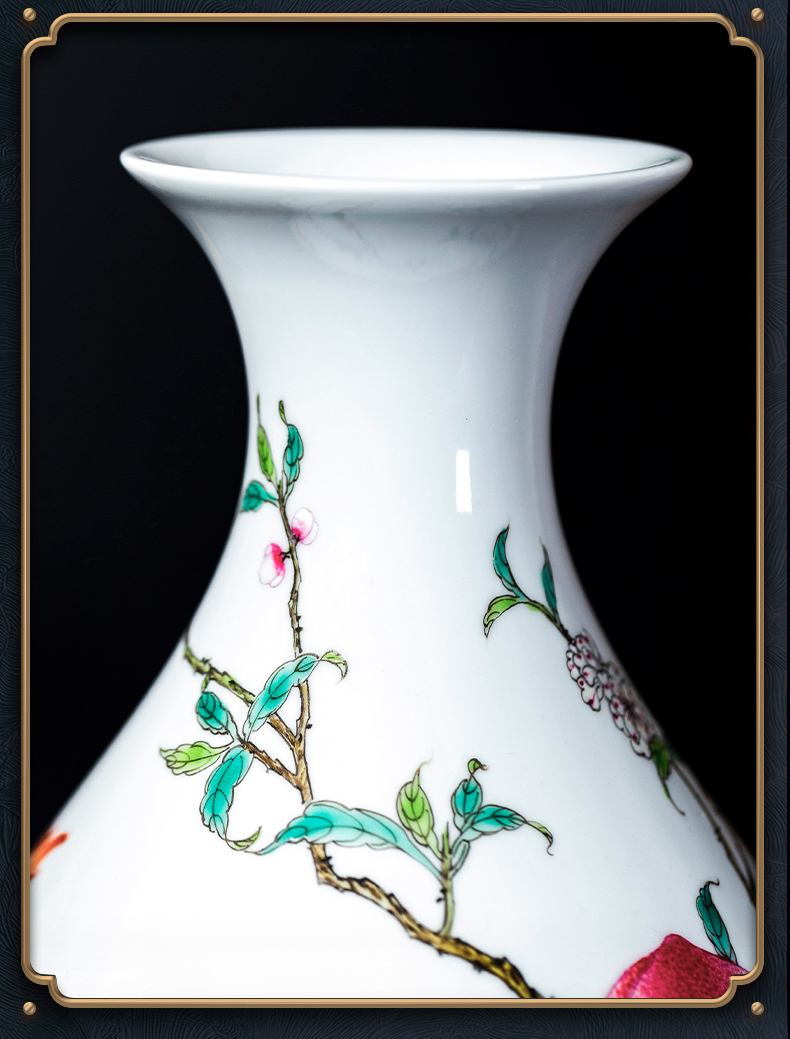 Jingdezhen ceramic imitation the qing yongzheng pastel hand - made Chinese antique vase desktop home sitting room adornment is placed