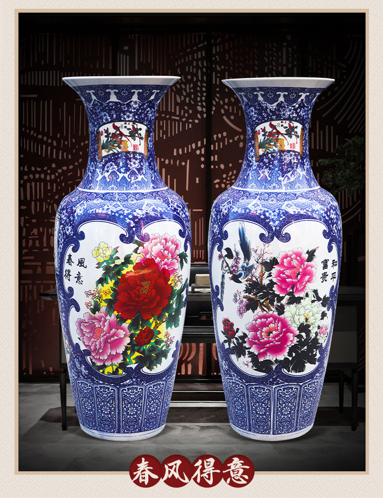 Jingdezhen ceramics vase of large sitting room porch furnishing articles contracted style restoring ancient ways home decoration flower arrangement