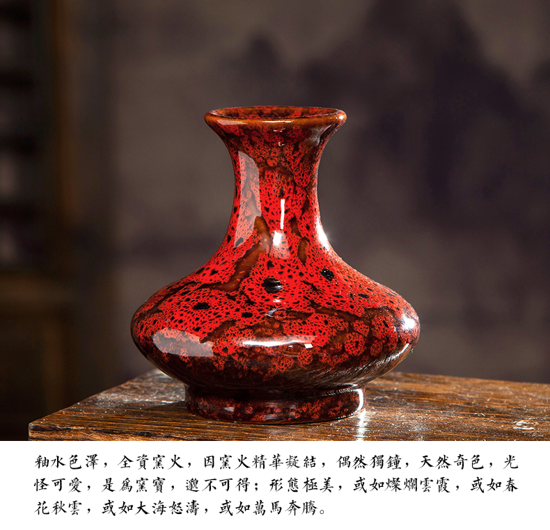 Archaize of jingdezhen ceramics up vase small place, dry flower, flower arranging Chinese style restoring ancient ways is the sitting room decoration