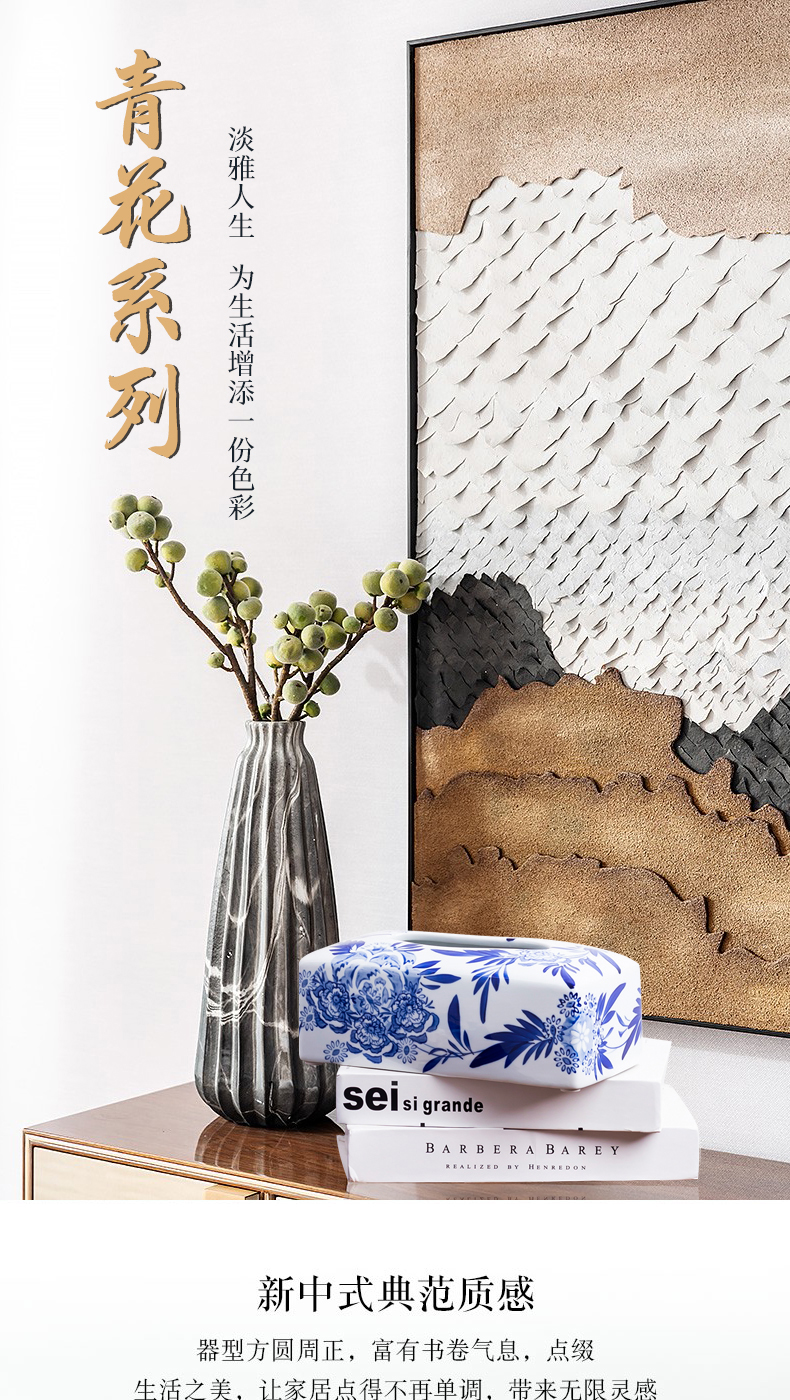 The New Chinese hand - made porcelain of jingdezhen ceramic tissue box furnishing articles home sitting room tea table decoration simple ideas