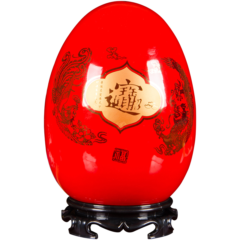 Jingdezhen ceramic Chinese red f an egg is placed a thriving business new home sitting room ark adornment household decoration