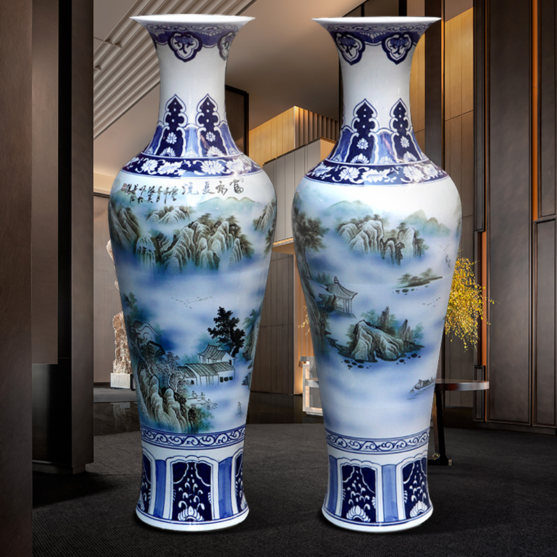 Jingdezhen ceramics of large vases, hand - made hotel opening gifts sitting room place of blue and white porcelain household act the role ofing is tasted