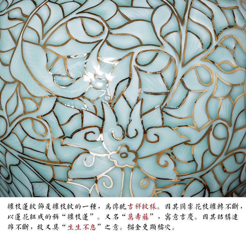 The Master of jingdezhen ceramics hand - made paint shadow blue bottle of flower arranging Chinese style household furnishing articles sitting room porch decoration