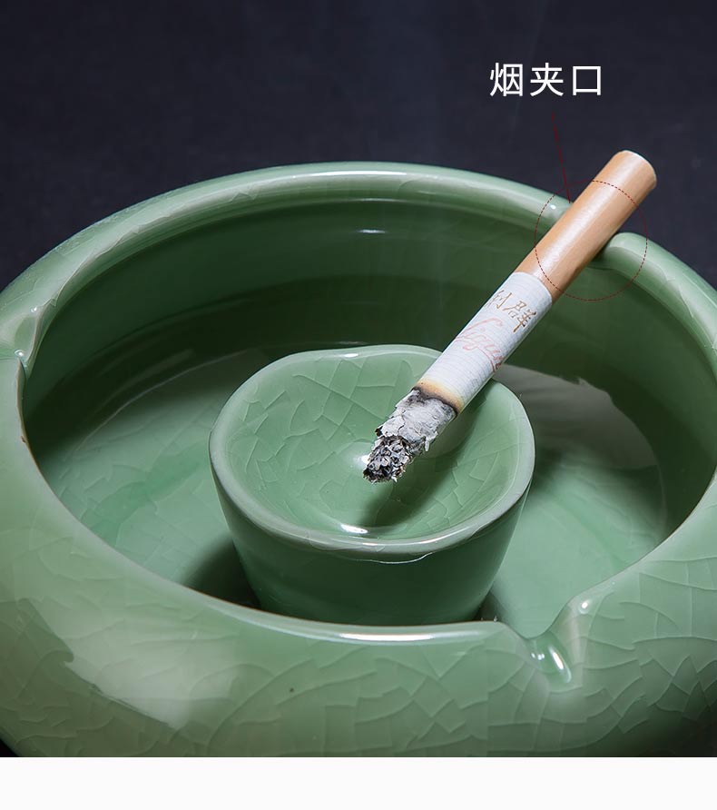 Chinese jingdezhen ceramics creative home sitting room office furnishing articles crack windproof tea table ashtray ornaments