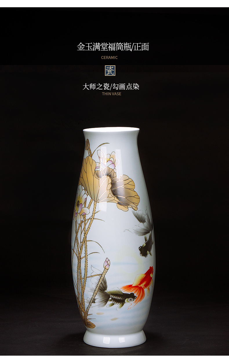 The Master of jingdezhen ceramics hand - made paint high Angle vase furnishing articles household adornment style living room what flower arrangement