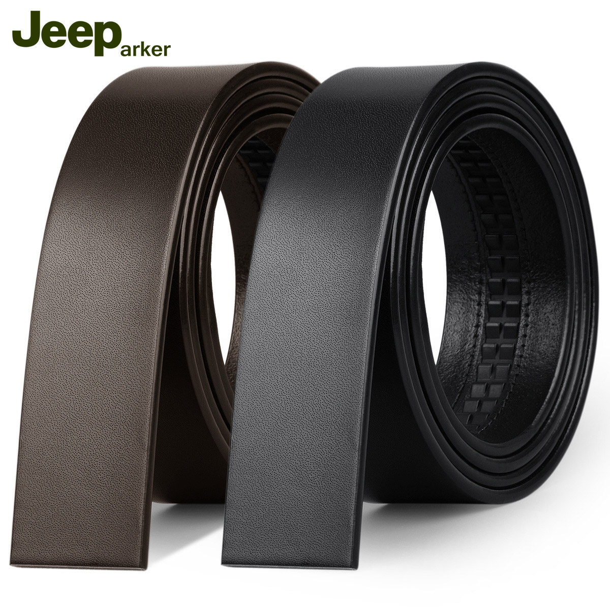 Headless leather belt with automatic buckle for men's top layer cowhide pants with a middle headless belt 3 5 cm