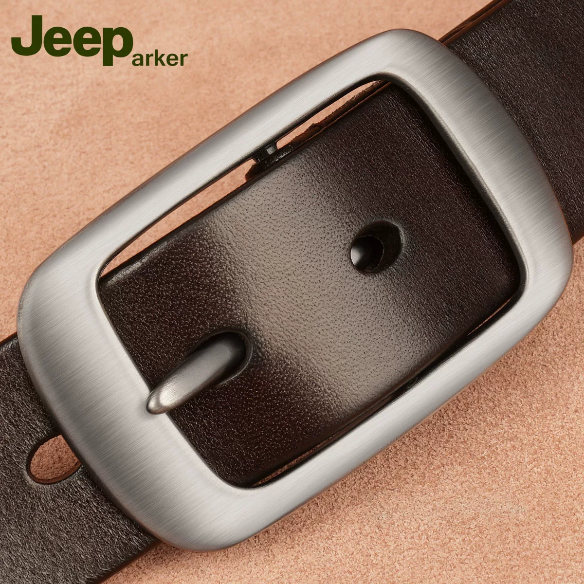 Leather belt, universal fashionable trousers, genuine leather, simple and elegant design