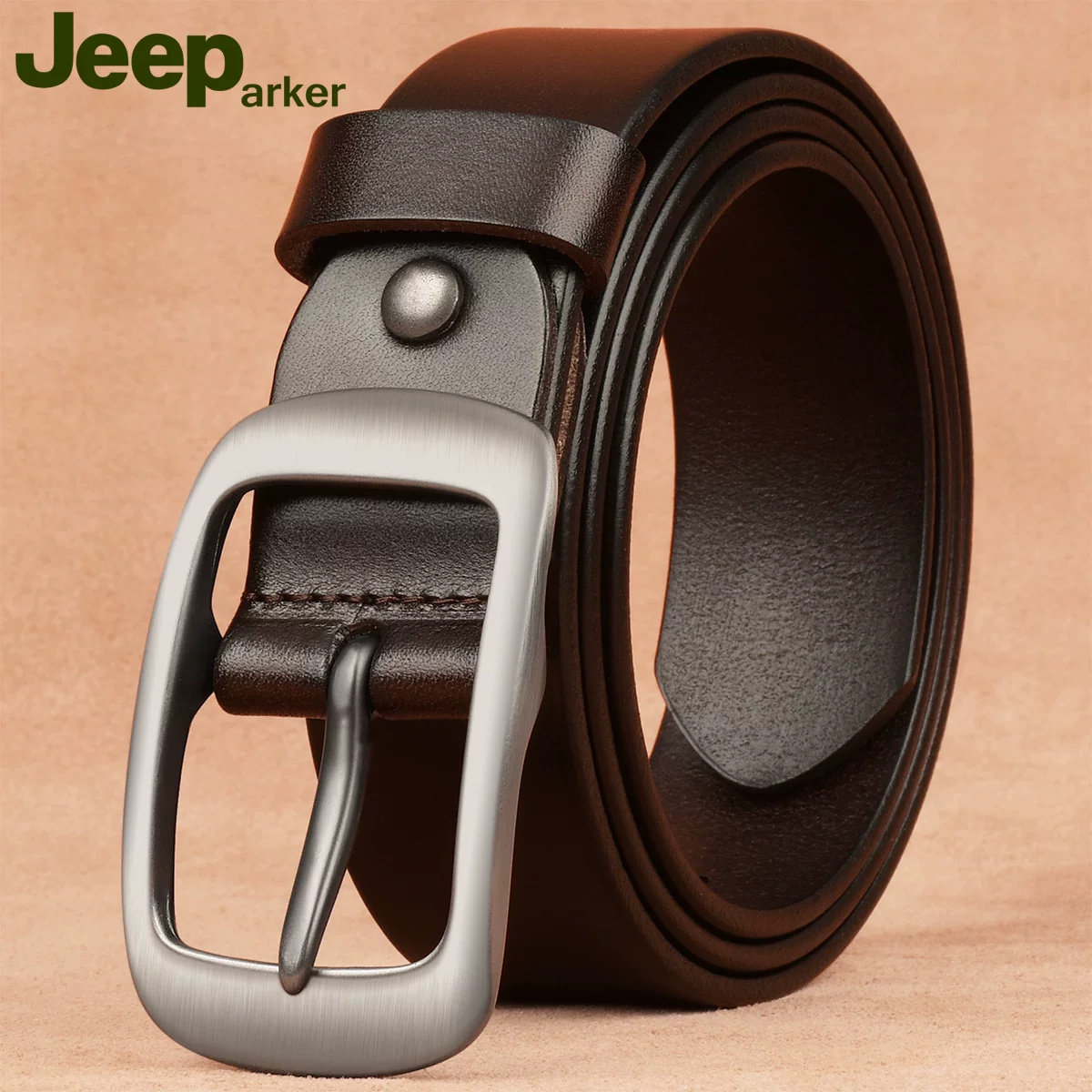Leather belt, universal fashionable trousers, genuine leather, simple and elegant design