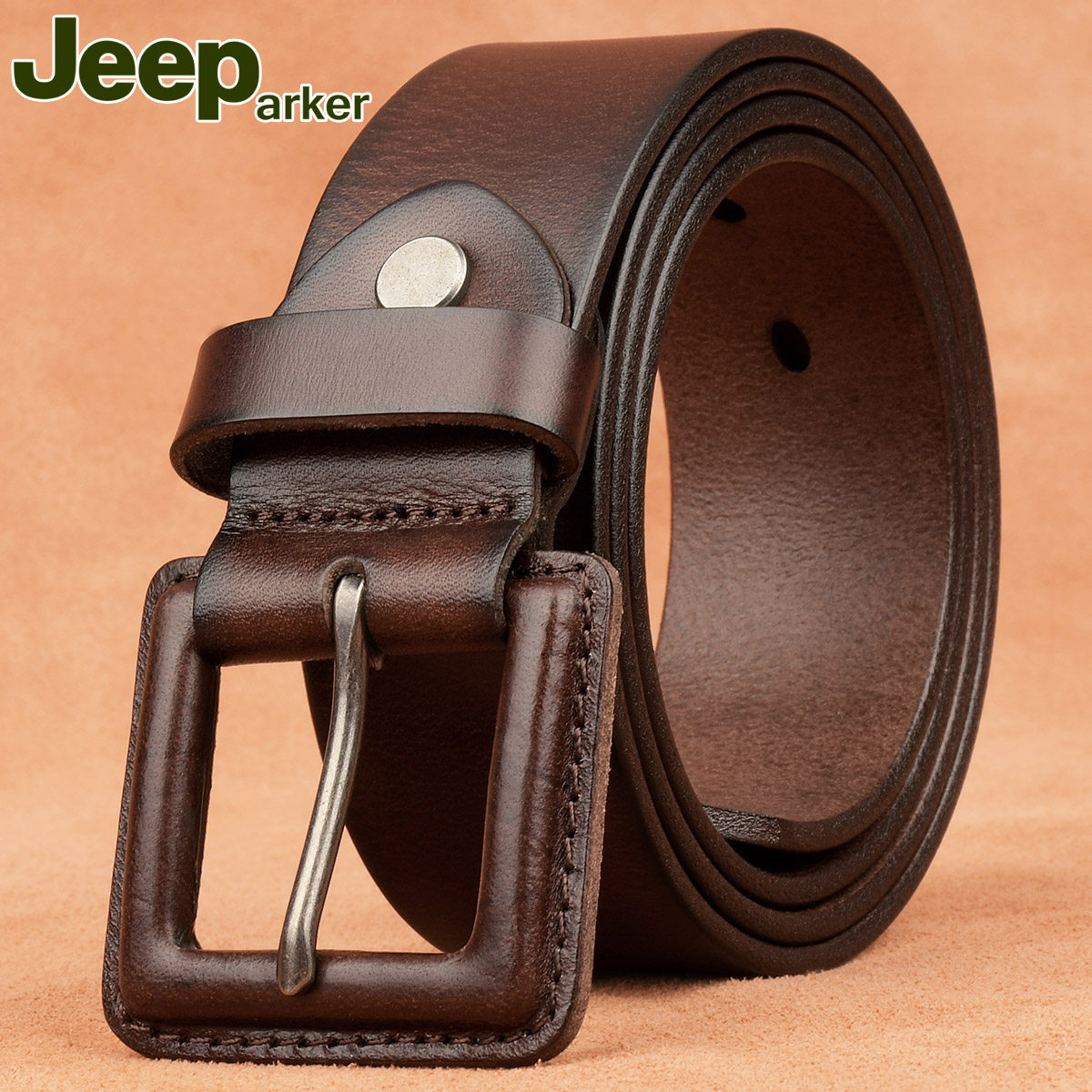 Belt pure cowhide anti-metal allergy casual all-match belt top layer cowhide men's pin buckle waist belt with wide belt