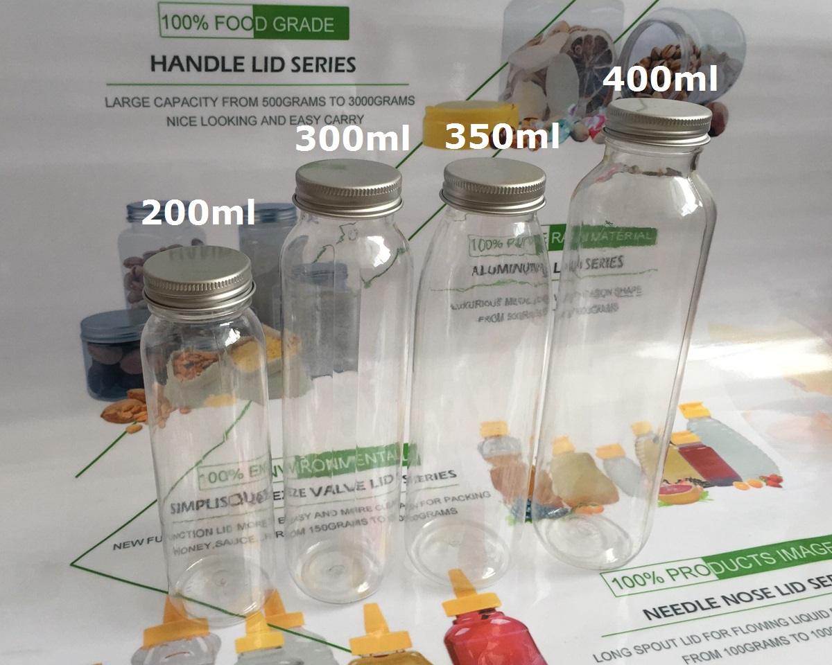 200ml 300ml 350ml 400ml aluminum cap plastic bottle Juice bottle Flower tea fruit tea bottle(LG005)