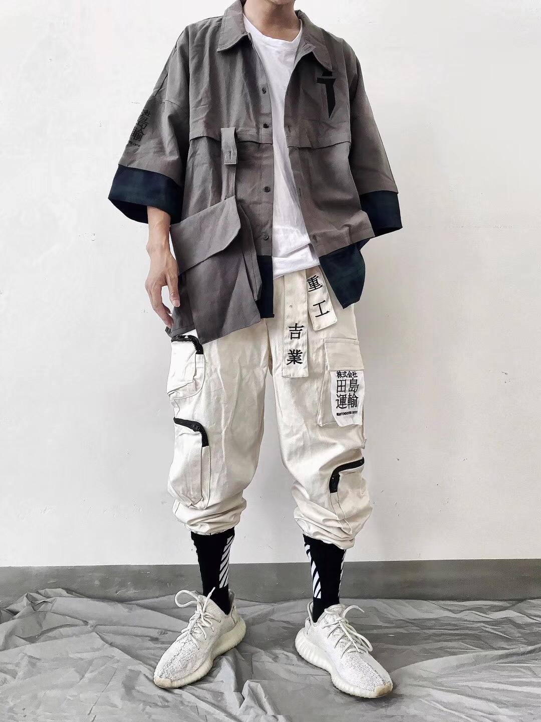 Váy mùa hè Jiye công nghiệp nặng hip hop đường phố thương hiệu thủy triều Tajima vận chuyển dây kéo đa túi thể thao quần yếm quần quần quần jogger kaki