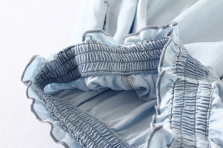 Váy denim nữ Tencel phần mỏng mùa hè mới bằng gỗ thắt lưng hình chữ A đại học gió màu rắn là váy xòe mỏng và lớn - Váy chân váy len